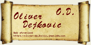 Oliver Dejković vizit kartica